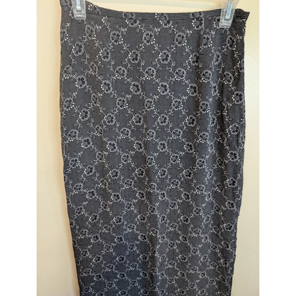 Esprit De Corp Maxi Skirt Flower Side Slit Lined Size 7/8